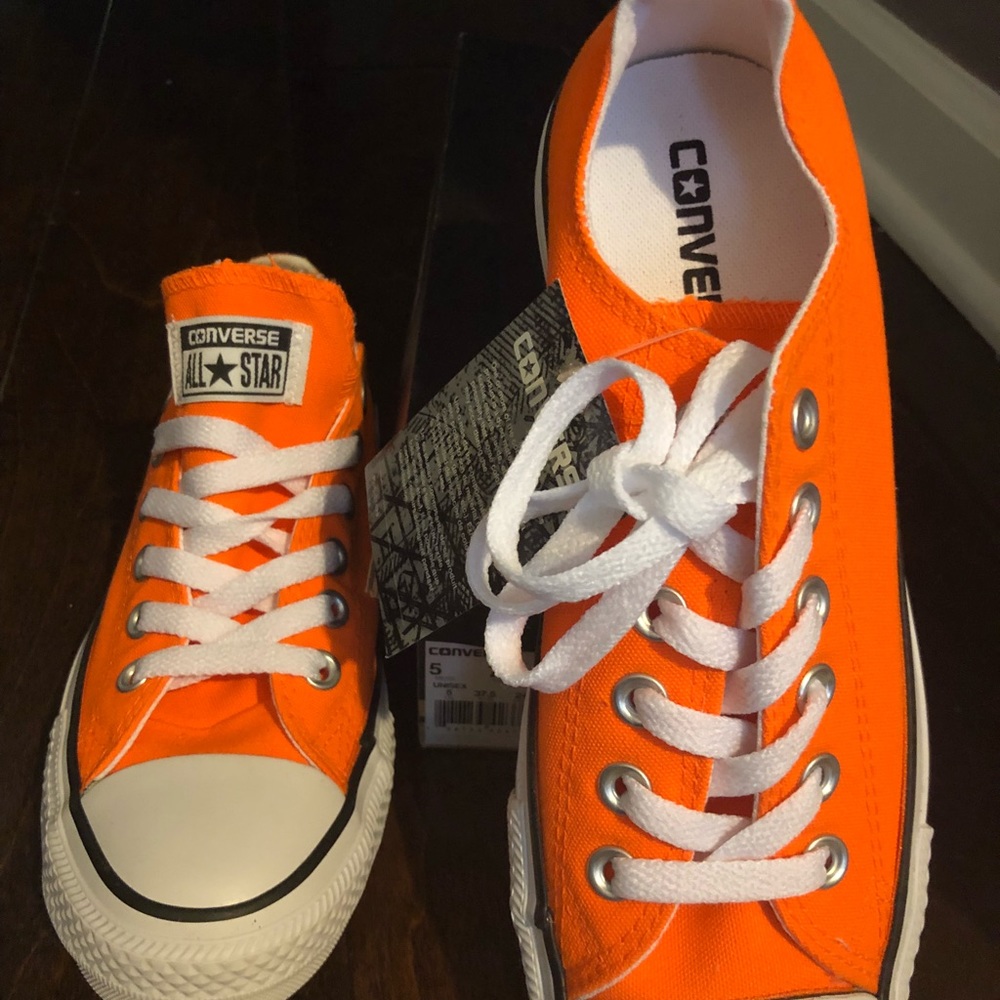Brand new never worn neon orange Converse!